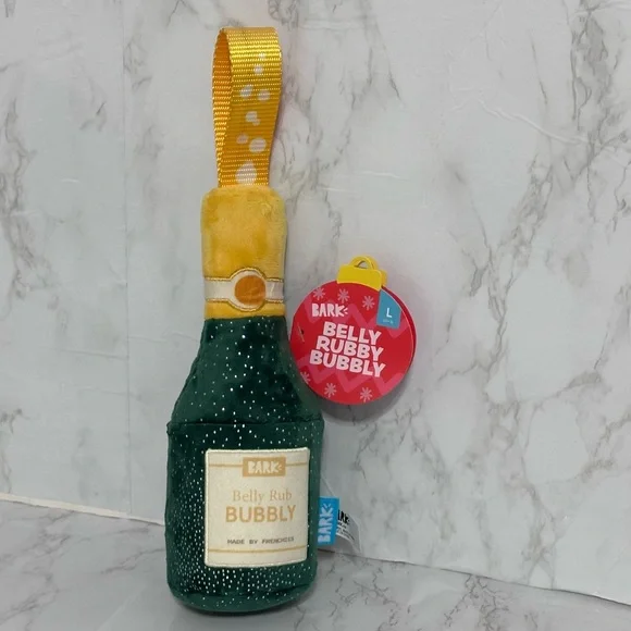 BARK Super Chewer Green Belly Rubby Bubbly Crinkle Squeaker Dog Toy - Picture 6 of 9